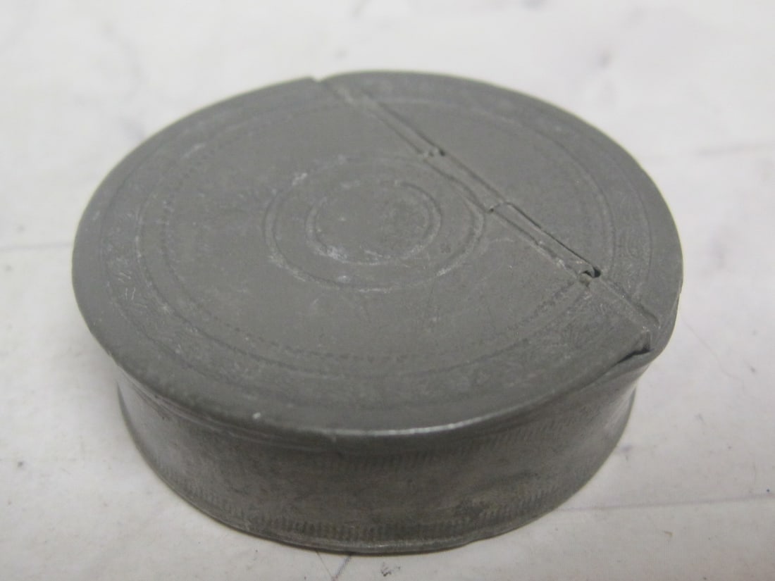 Early Pewter Snuff Box: Circa 1860 