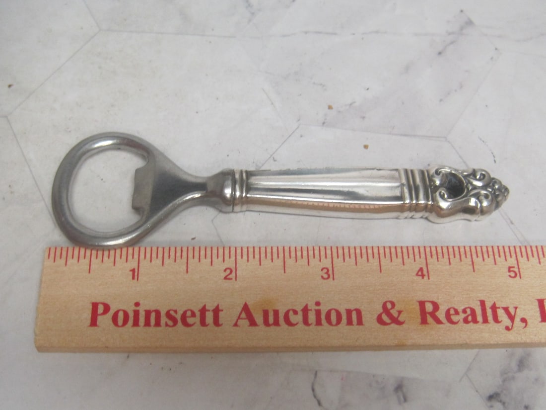Sterling Silver Handled Art Deco Style Bottle Opener - 5