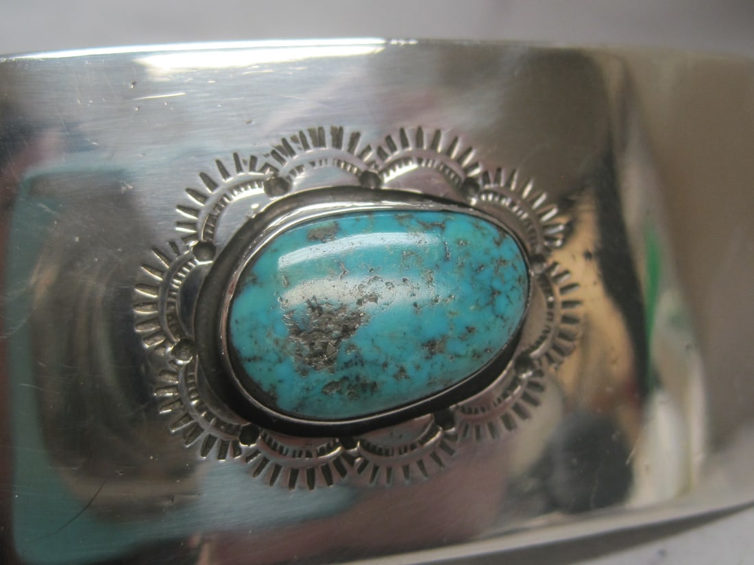 Early Navajo Turquoise & Sterling Silver Buckle - 2