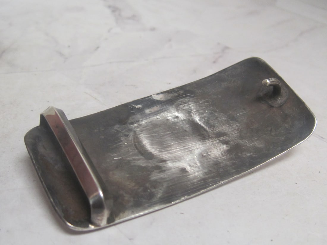 Early Navajo Turquoise & Sterling Silver Buckle - 3