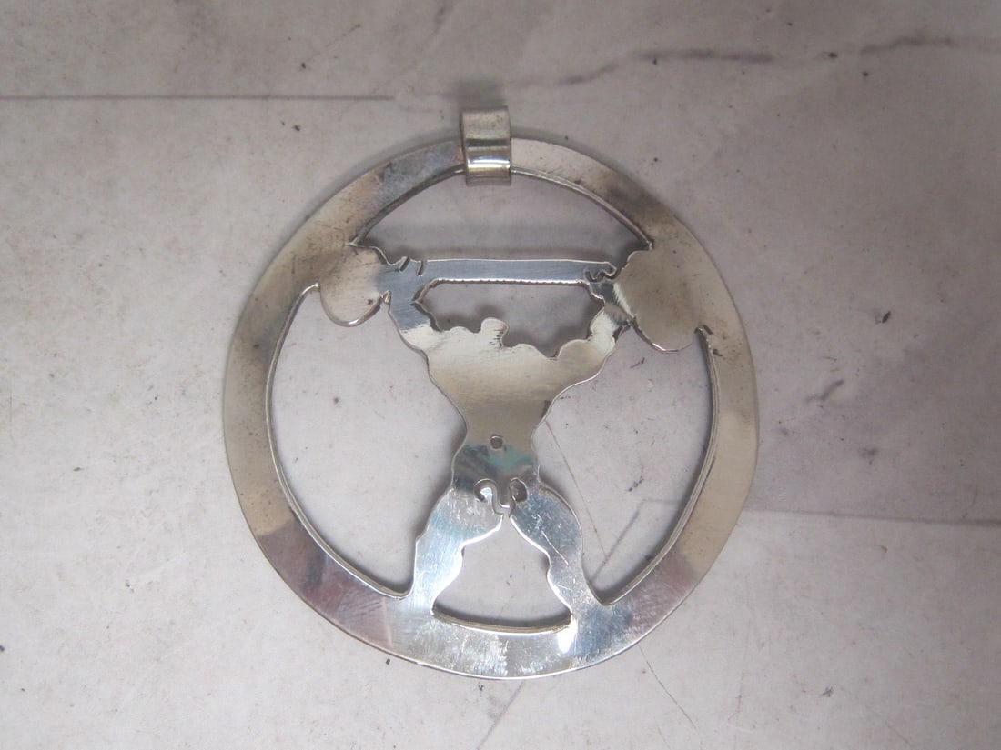 Sterling Silver Pendant of Nude Weightlifter Male: Weighs 12 grams, by Artist Theo Sable 