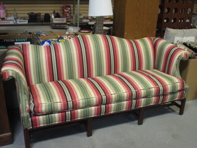 Upholstered Stripe 6 Foot Sofa - 2