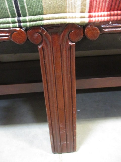 Upholstered Stripe 6 Foot Sofa - 8