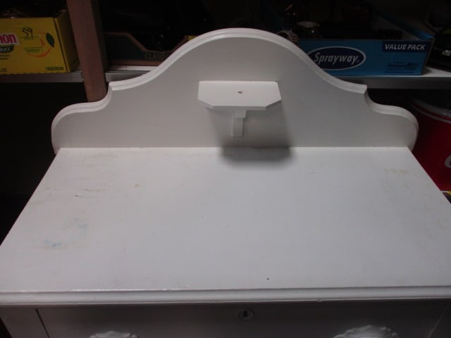 White Painted 3 Drawer Wood Chest - 3