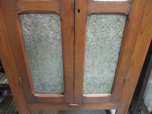 Wood Pie Safe w/Punched Tin Doors - 6