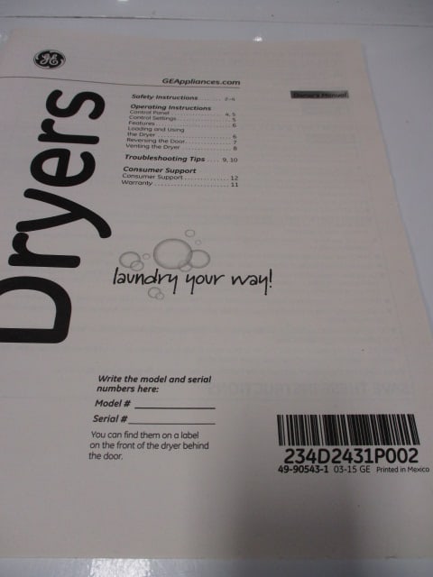 GE Front Door Dryer - 2