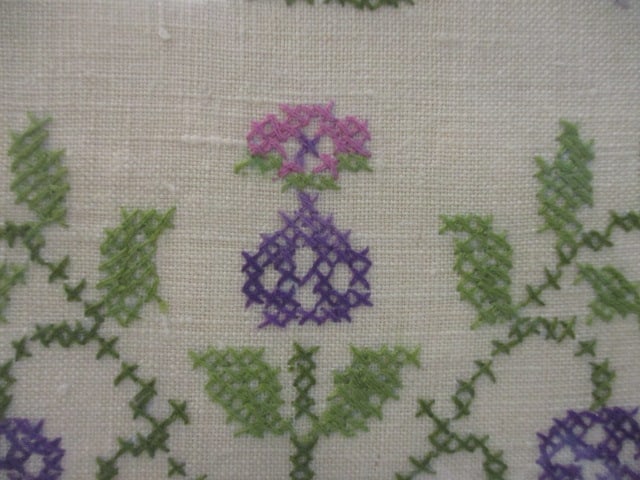 Framed Needlepoint Sampler w/Florals/Birds/Animals - 5