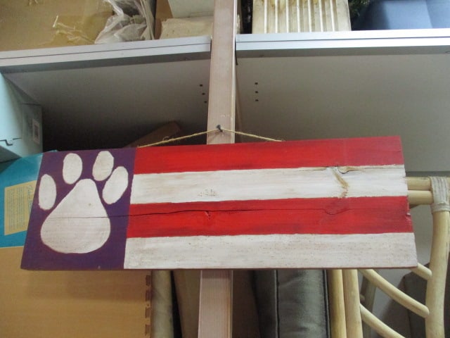 Tiger Paw Patriotic Wall Art: 24 x 9 