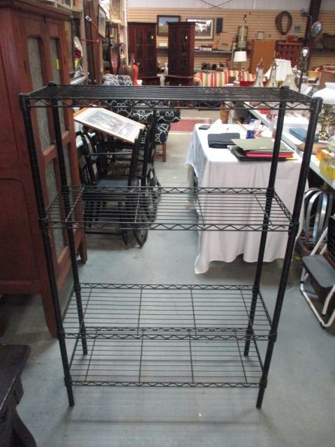 4 Shelf Wire Black Shelving Unit: 36 x 14 x 54 