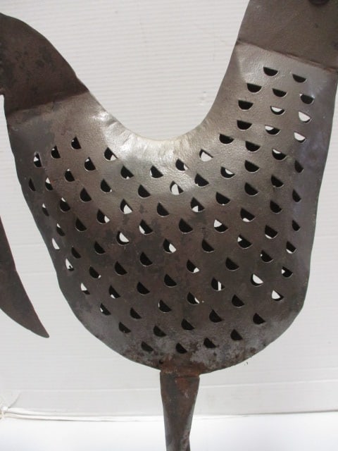 Metal Rooster on Metal Stand - 3