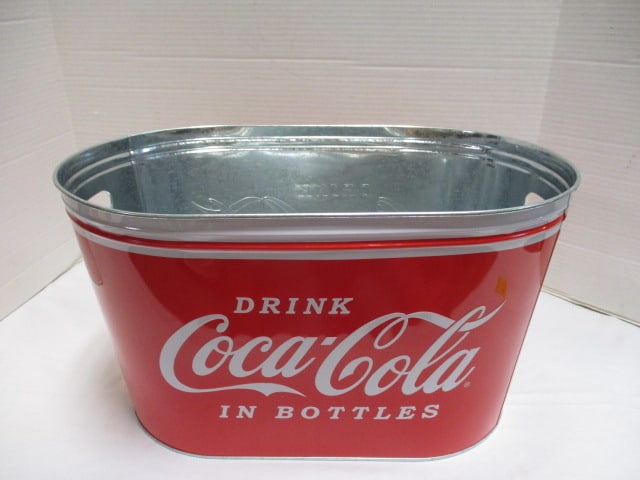 Coca Cola Galvanized Party Tub: 16 x 10 x 9 