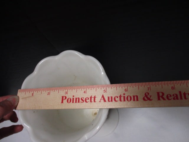 Vintage Milkglass Panelled Grape Pattern Vase - 6