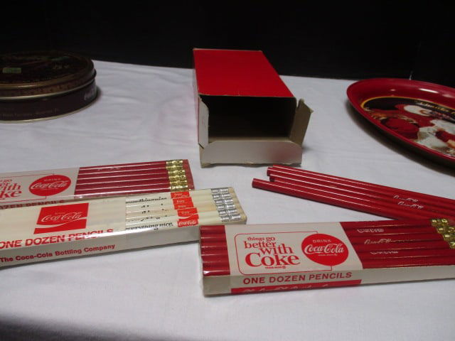 Coca Cola Oval Tray (11 x 8 1/2), Coca Cola Tin 6", & Partial - 12