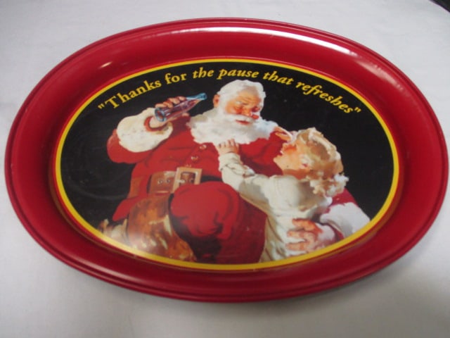Coca Cola Oval Tray (11 x 8 1/2), Coca Cola Tin 6", & Partial - 2