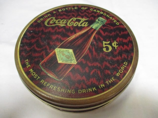 Coca Cola Oval Tray (11 x 8 1/2), Coca Cola Tin 6", & Partial - 7
