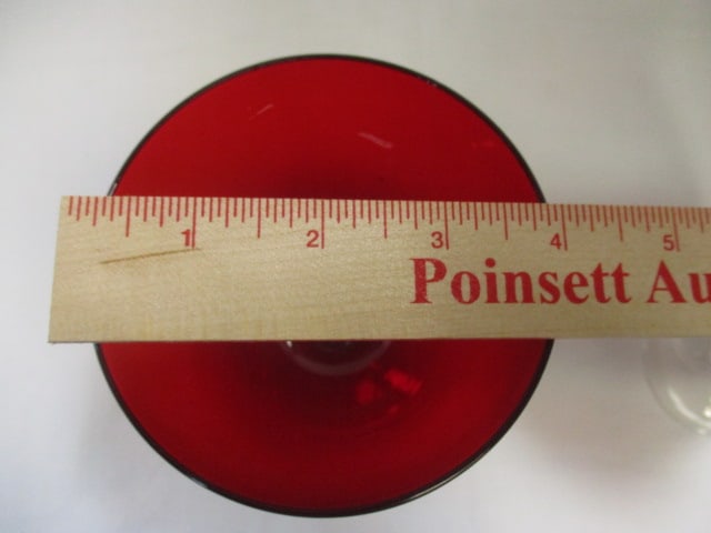Red Water Goblets w/Clear Stems - 12
