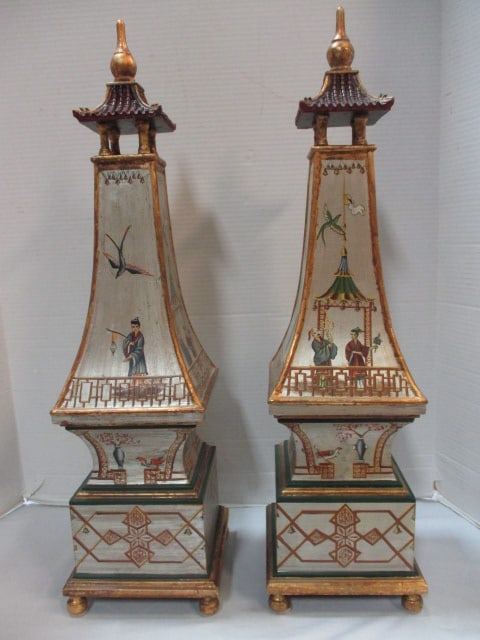 Oriental Decoratived Pagoda Shaped Figurals: 24" 