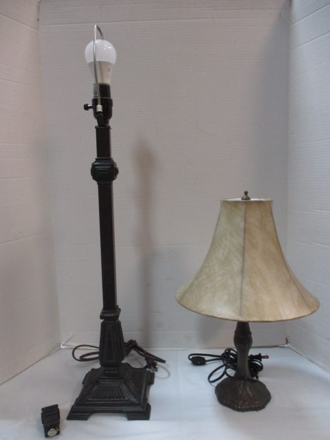 2 Metal Table Lamps: 16" & 30" 
