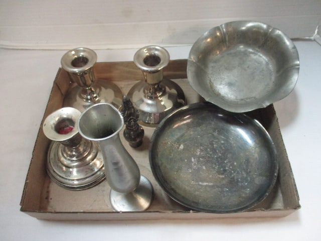 Sterling Weighted Candleholder 3 1/2" (Dented), Misc. Grouping: See all pictures 