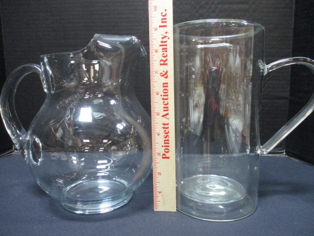 Double Wall Glass Pitcher 9 1/2" & Glass 9" Pitcher w/Ice Lip - 10