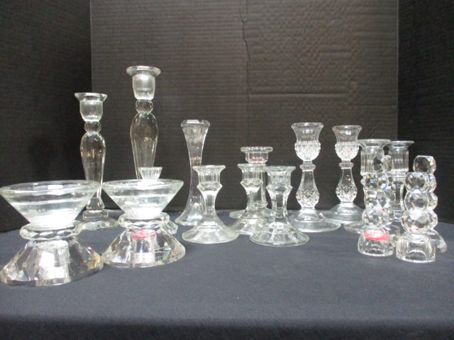 Crystal Candlesticks Grouping: Some need gluing back together-See all pictures 