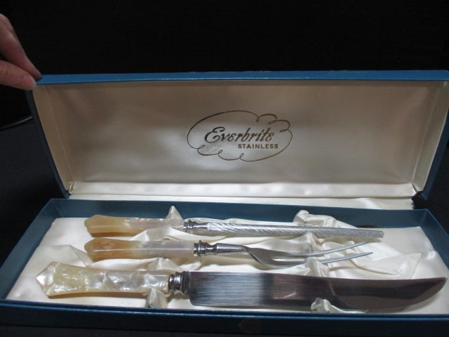 Everbrite Stainless Steel 3 PC Carving Set in original Case: . 