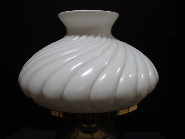 Brass Lamp w/Glass Globe - 2