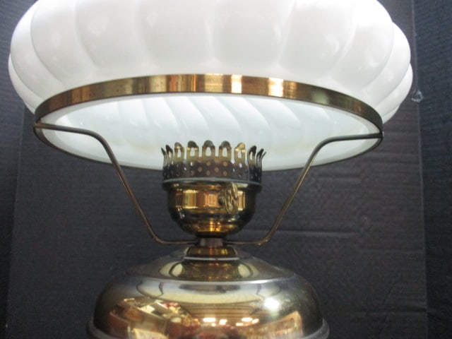Brass Lamp w/Glass Globe - 3