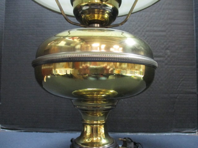 Brass Lamp w/Glass Globe - 4
