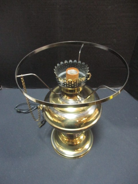 Brass Lamp w/Glass Globe - 8