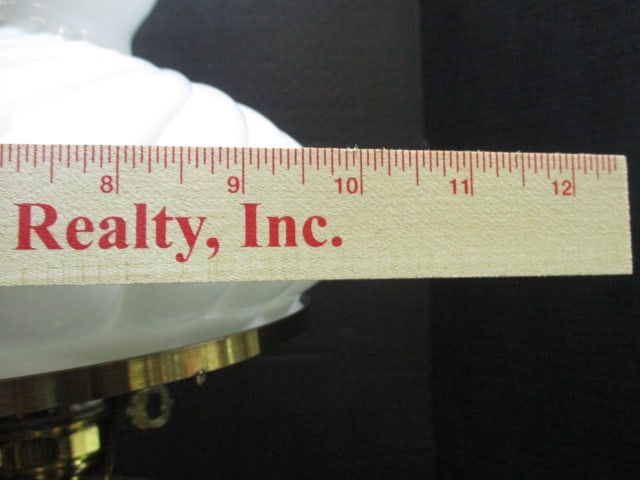 Brass Lamp w/Glass Globe - 9