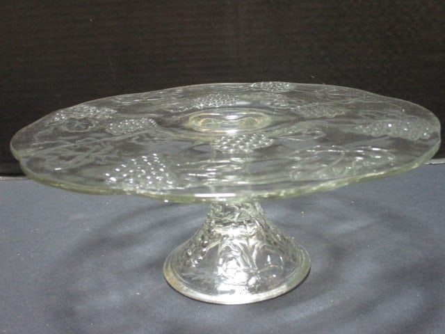 Pedestal Glass Cake Plate: 12" Diameter 