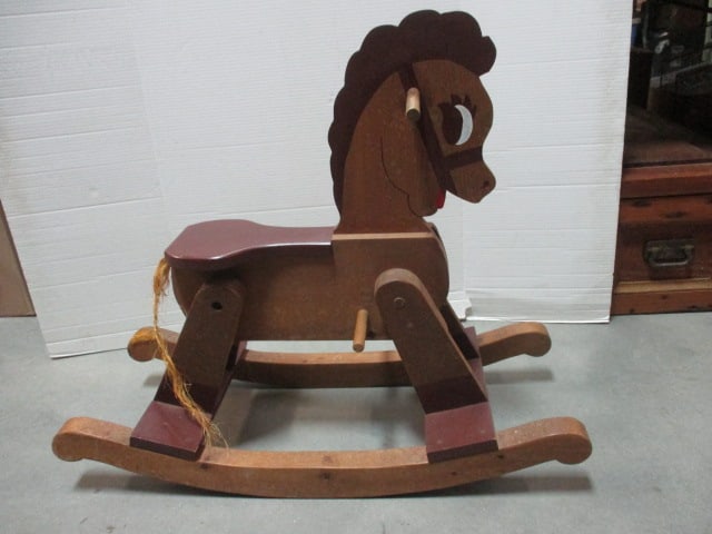 Vintage Wood Rocking Horse: 30 x 12 x 26