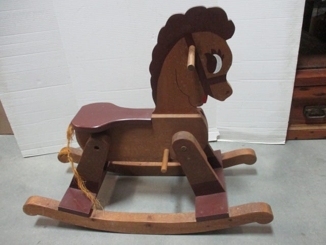 Vintage Wood Rocking Horse - 2