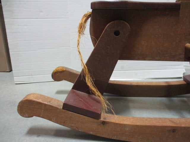 Vintage Wood Rocking Horse - 7