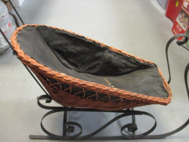 Decorative Wicker & Metal Christmas Sled - 5