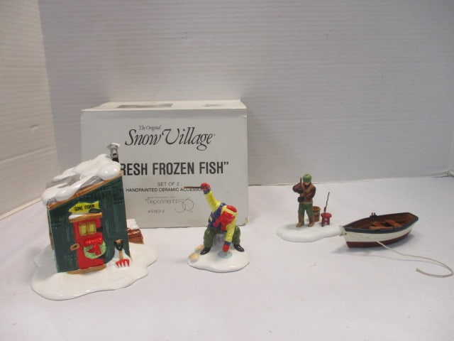 Dept. 56 Gone Fishing Ice House, & Misc. Accessories: . 