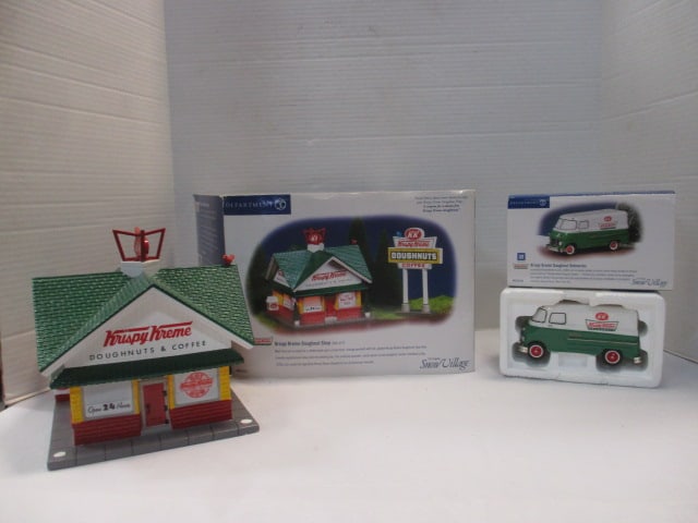 Dept. 56 Krispy Kreme Doughnuts Building & Delivery Truck: . 