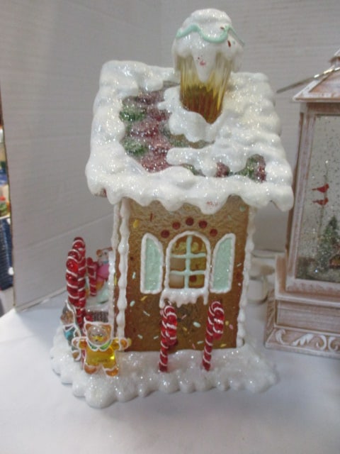 Christmas Cookie Jar, Lighted Gingerbread House, Ceramic Tree, & - 4