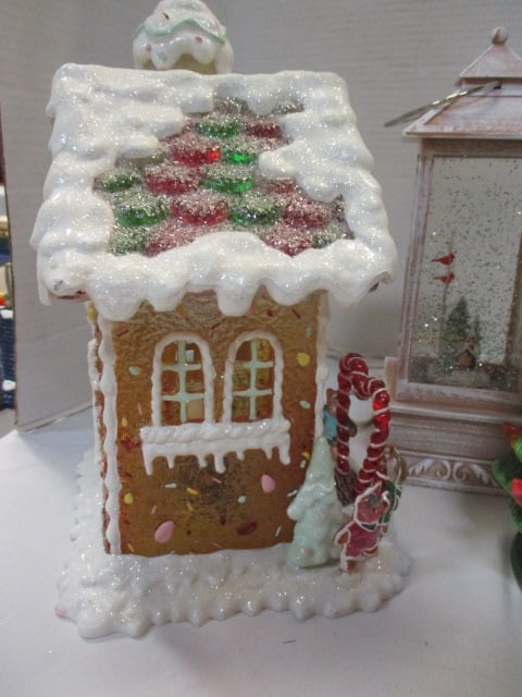 Christmas Cookie Jar, Lighted Gingerbread House, Ceramic Tree, & - 6