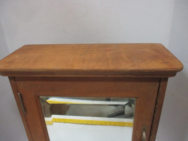 Vintage Wood Medicine/Apothecary Cabinet w/Bevel Mirror - 2