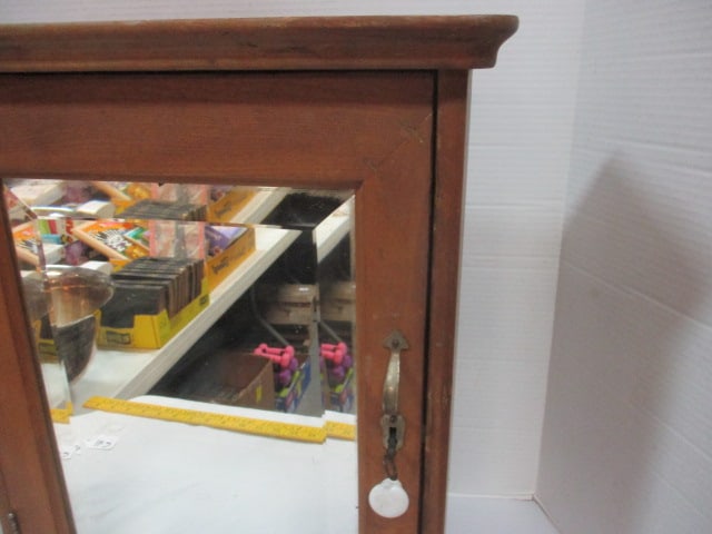 Vintage Wood Medicine/Apothecary Cabinet w/Bevel Mirror - 3