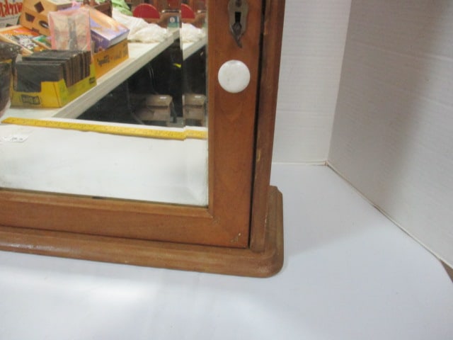Vintage Wood Medicine/Apothecary Cabinet w/Bevel Mirror - 4