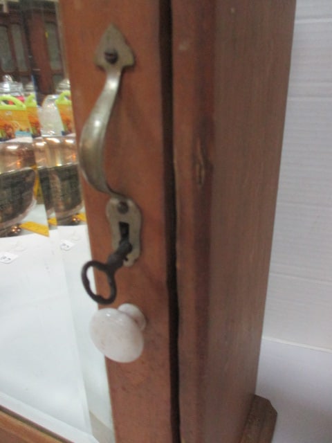 Vintage Wood Medicine/Apothecary Cabinet w/Bevel Mirror - 5