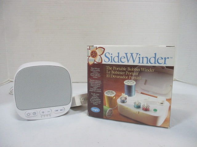 Sidewinder Bobbin Winder in Box & Magic Team White Noise Machine: . 