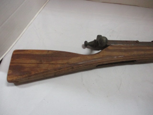 Wood Toy Bolt Action Rifle: 25 1/2" (does not have a trigger mechanism) 