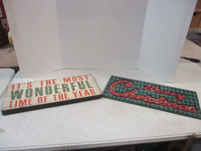 Merry Christmas Cut Out Sign (23 x 10) & It's the Most: Wonderful Time of the Year Sign (22 x 10) 