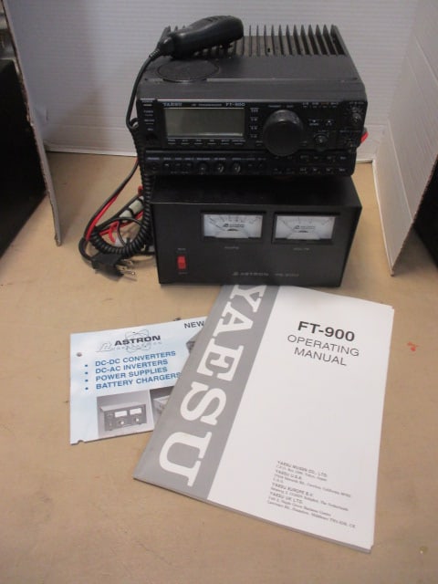 Astron RS-20M Dual Meter Power Supply, Yaesu HF Transceiver: Used for Ham Radio Operations