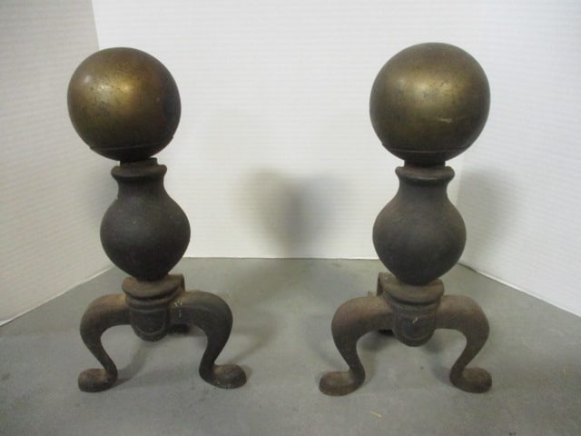 Brass & Cast Iron Andirons (PR) (1 of 5)