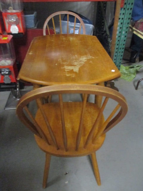 Drop Leaf Table w/2 Spindle Back Chairs (1 of 6)